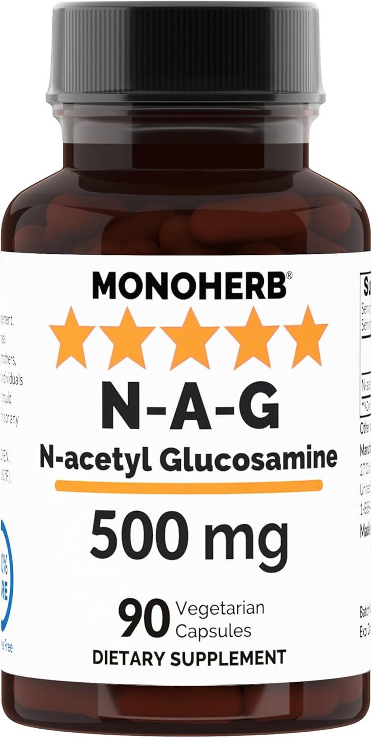 500 mg N-Acetyl Glucosamine Supplement - 90 Vegan Capsules - 90 Servings - MONOHERB