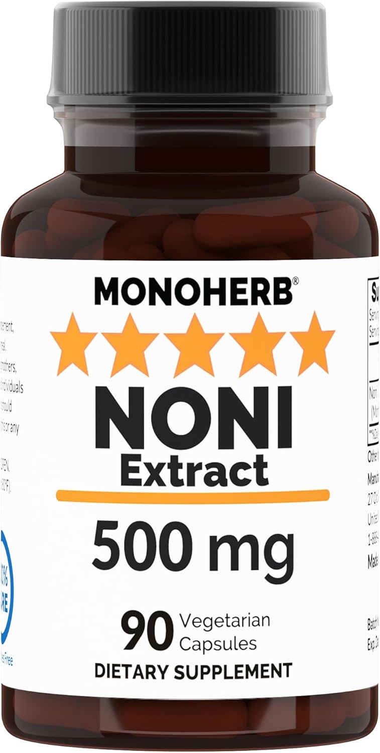 500 mg Noni Extract Capsules - 90 Veg Capsules, Morinda Citrifolia Supplement, 90 Servings