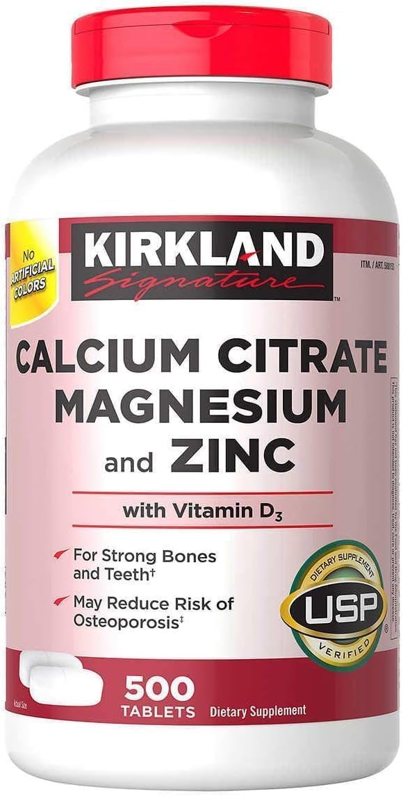 500 Tablets Kirkland Signature Calcium Citrate Supplement 500mg - Bone Health and Strength Formula