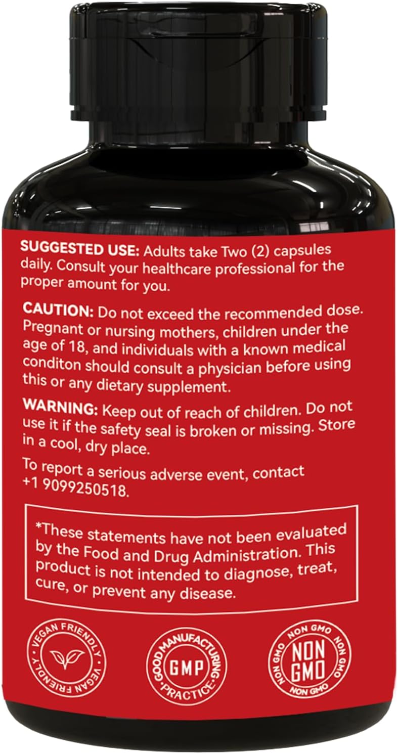 5000mg Strength Hawthorn Berry Extract Capsules for Digestion Support - 120 Vegan Capsules by EAZGOO