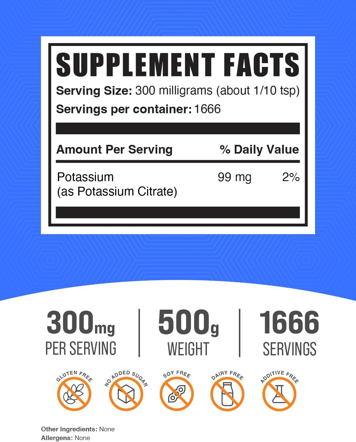 500g Magnesium Citrate + 500g Potassium Citrate Bundle by BulkSupplements