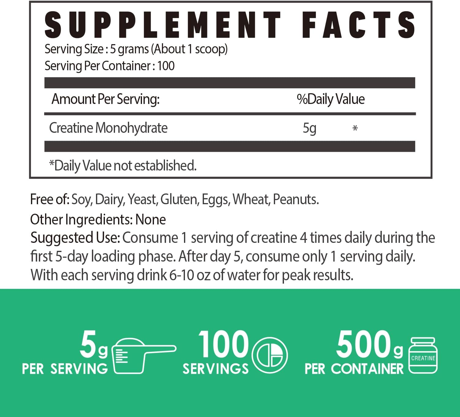 500g Nutri Potentia Pure Micronized Creatine Monohydrate Powder - Vegan Muscle Building Supplement for Men and Women, Unflavored - 100 Servings