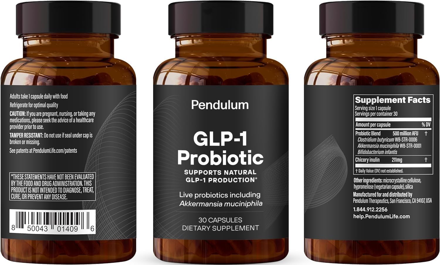 500M AFU Multi-Strain Probiotic + Prebiotic for GLP-1 Production & Energy - 30 Capsules