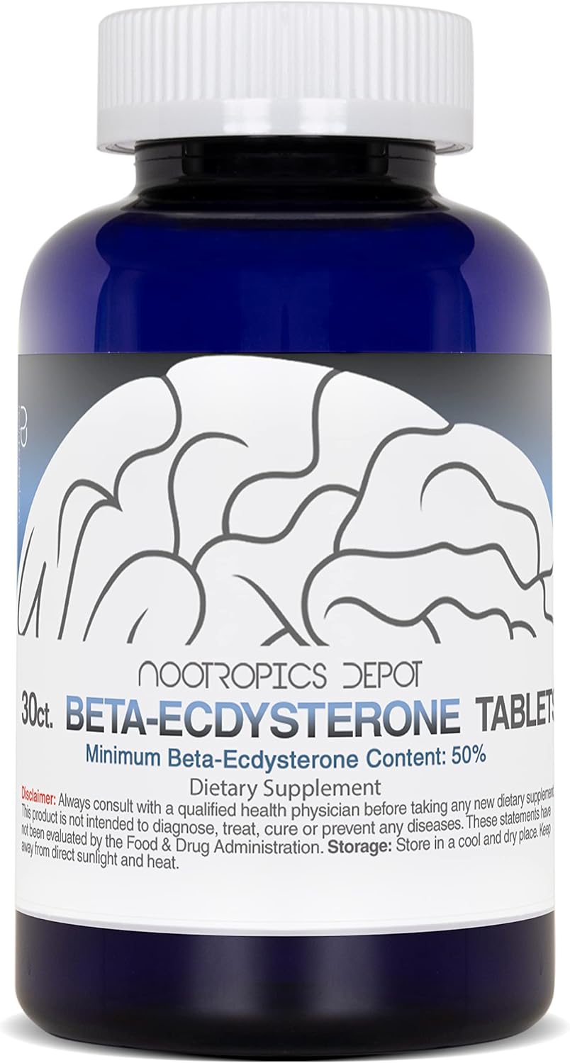 500mg Beta Ecdysterone/20-Hydroxyecdysone Tablets | 50% Extract | Phytoecdysteroid Supplement | 30 Count
