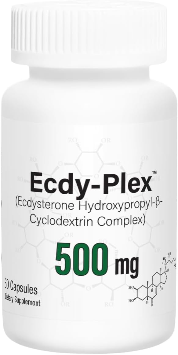 500mg Ecdysterone Capsules with Hydroxypropyl-β-Cyclodextrin for Better Absorption - 60 Count