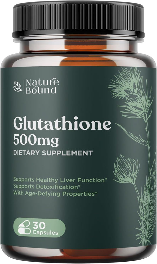 500mg Glutathione Skin Whitening Pills with Milk Thistle Extract - Antioxidant Support for Men and Women - Immune System Booster