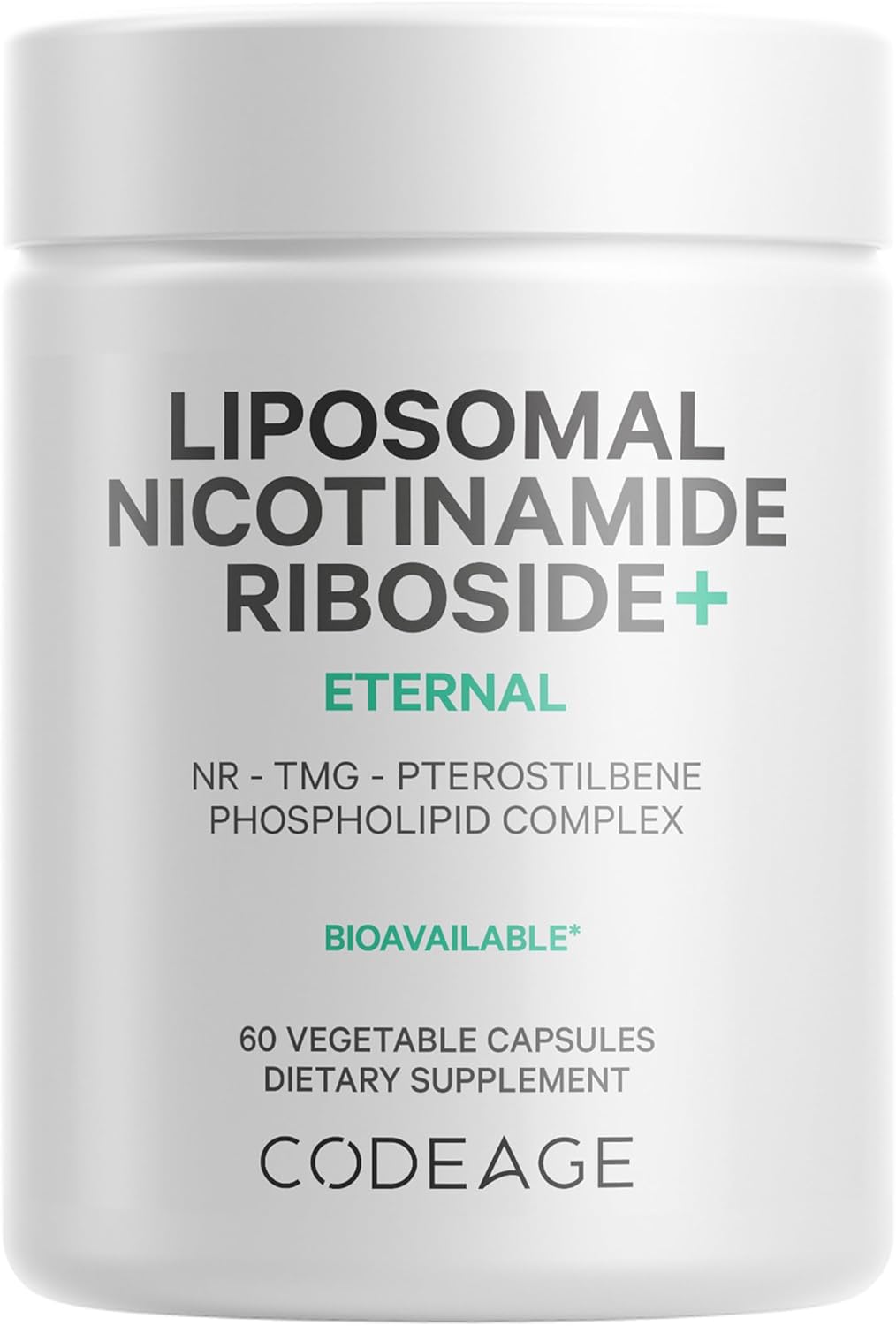 500mg Liposomal Nicotinamide Riboside+ Supplement with Betaine & Trans-Pterostilbene - 2-Month Supply - Non-GMO - 60 Capsules
