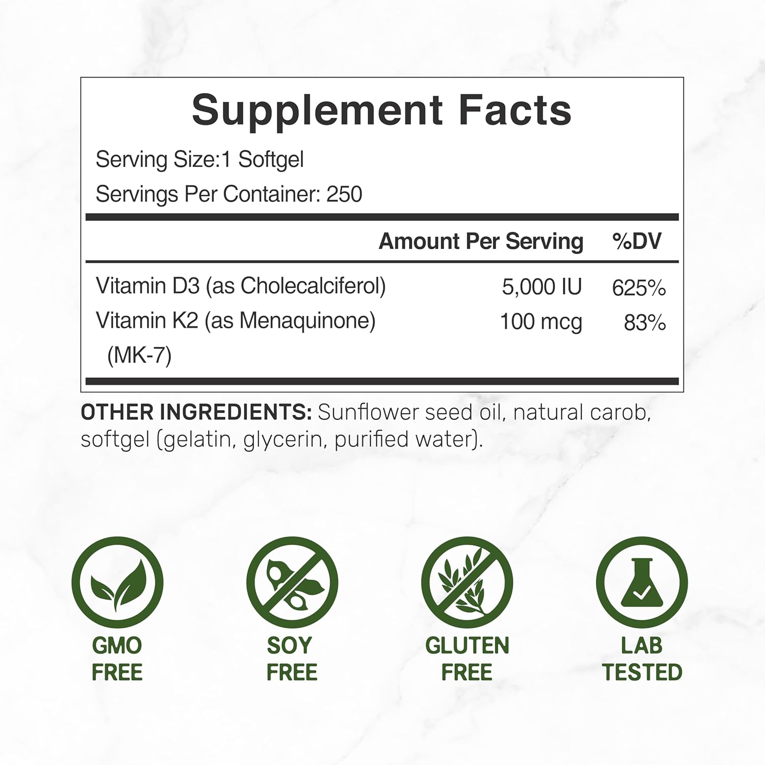 500mg Magnesium Glycinate Capsules with Vitamin D3 and K2 Bundle - Chelated Mineral for Easy Absorption - Essential Sunshine Vitamins