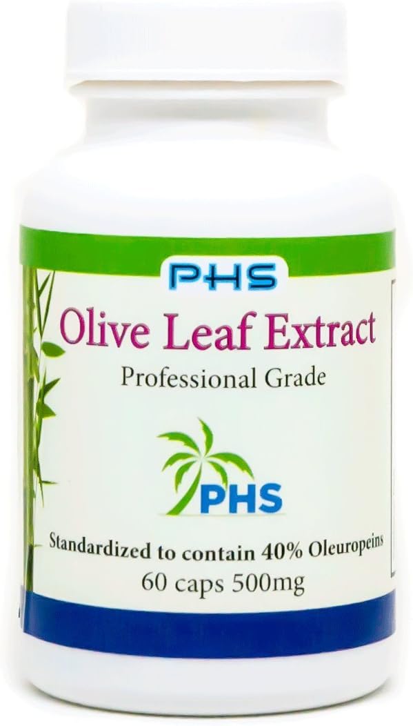 500mg Olive Leaf Extract 40% Strength with 100mg Organic Olive Leaf - Pacific Health Sciences