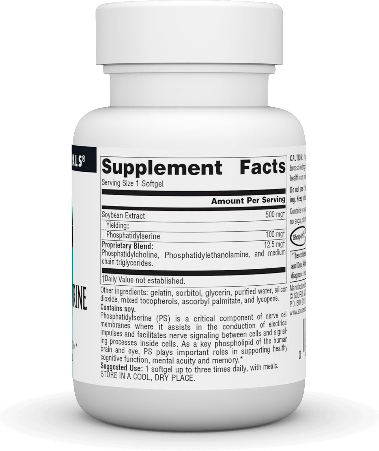 500mg Phosphatidyl Serine Complex Enzyme Supplement by Source Naturals - 30 Softgels