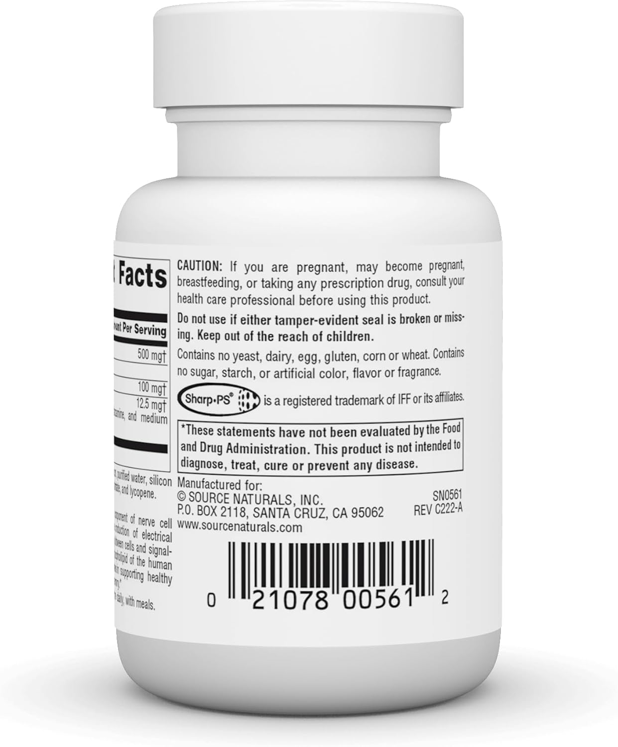 500mg Phosphatidyl Serine Complex Enzyme Supplement by Source Naturals - 30 Softgels