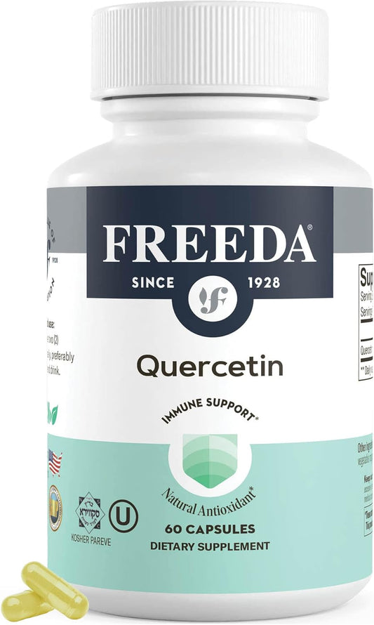 500mg Quercetin Supplement for Histamine & Immune Support - Heart Health & Antioxidant Benefits - Gluten Free, Vegan - Kosher Certified - 60 Capsules