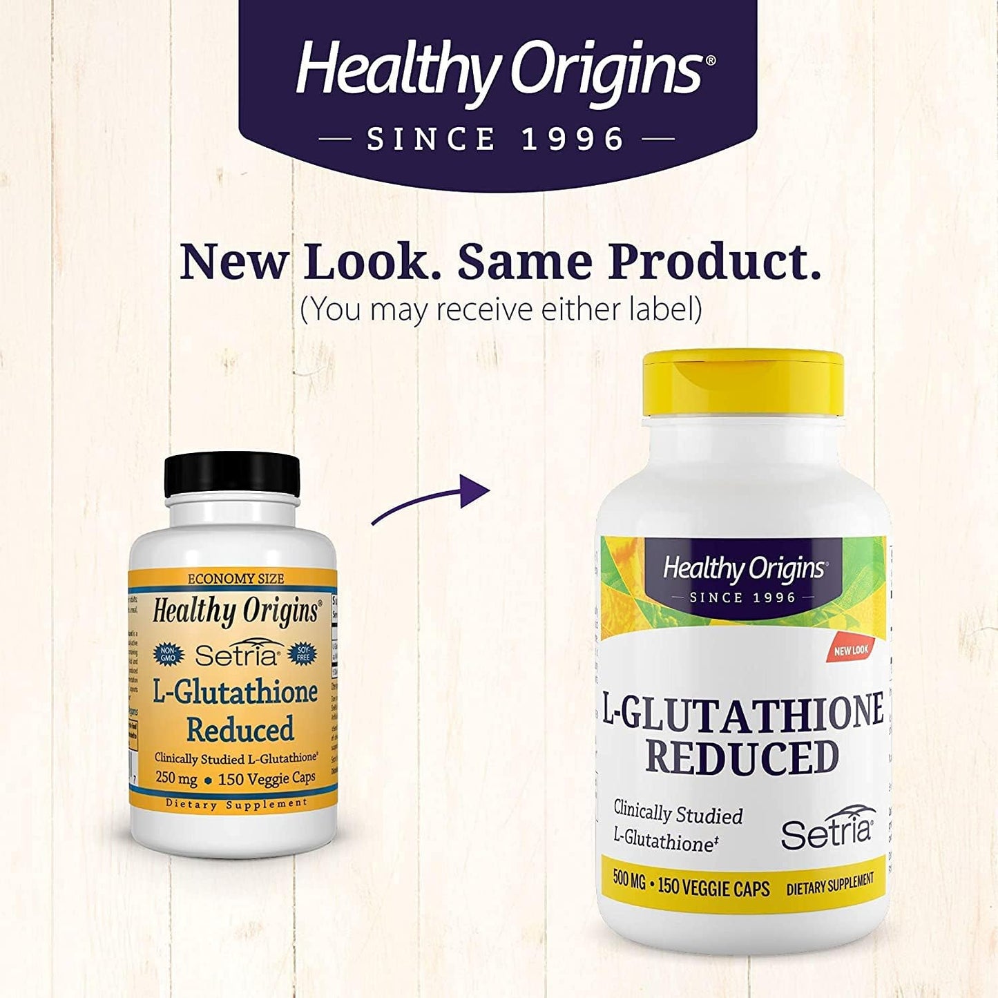 500mg Setria L-Glutathione - Immune & Antioxidant Support - Collagen Booster - 150 Veg Capsules - Gluten-Free