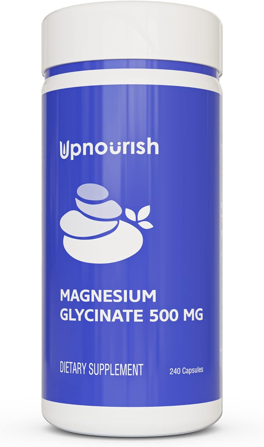 500mg UpNourish Magnesium Glycinate Chelate Capsules for Sleep & Calm Support - Highly Absorbable Supplement for Nervous, Muscle, & Bone Health