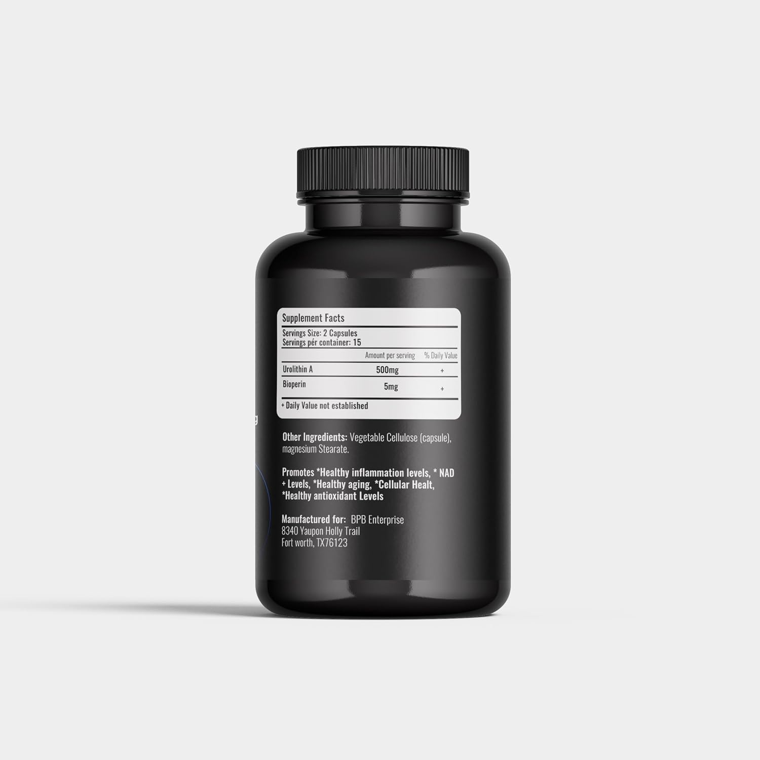 500mg Urolithin A Plus with Bioperene in 30 Veggie Capsules - Enhanced Absorption Formula