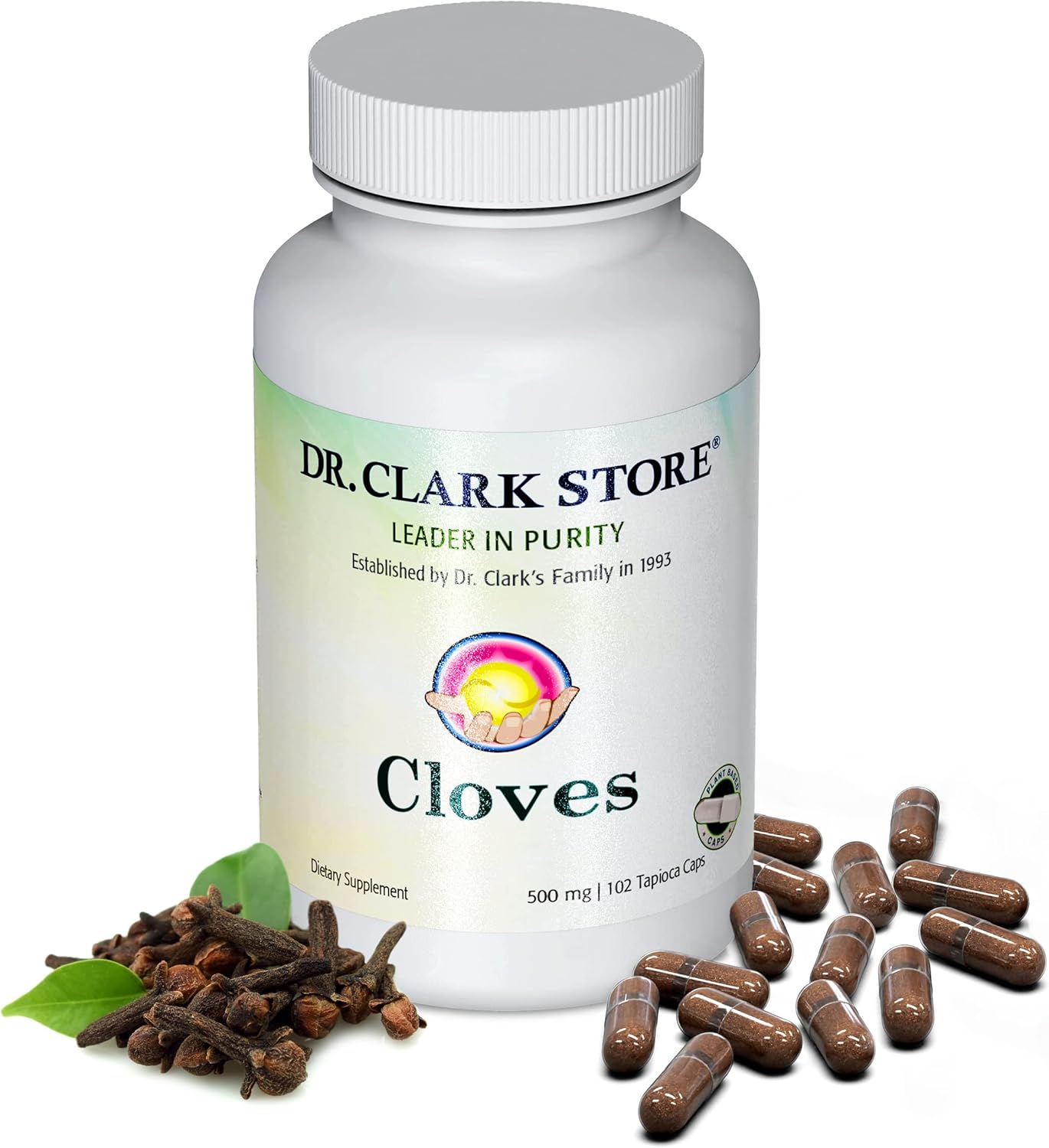 500mg Vegetarian Cloves - Supports Liver Health and Circulation - 102 Tapioca Capsules by Dr Clark Store