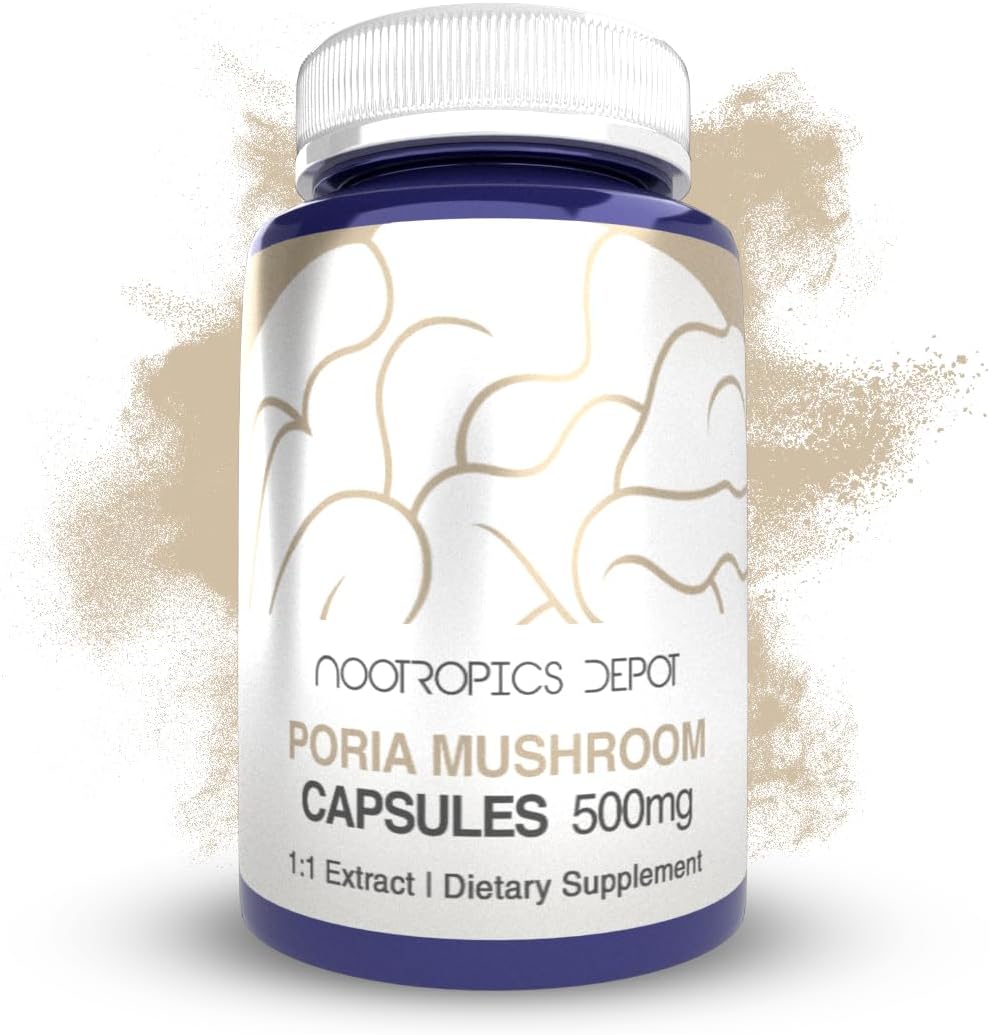 500mg Wolfiporia extensa Capsules | 60 Count | Nootropics Depot Poria Mushroom Supplement
