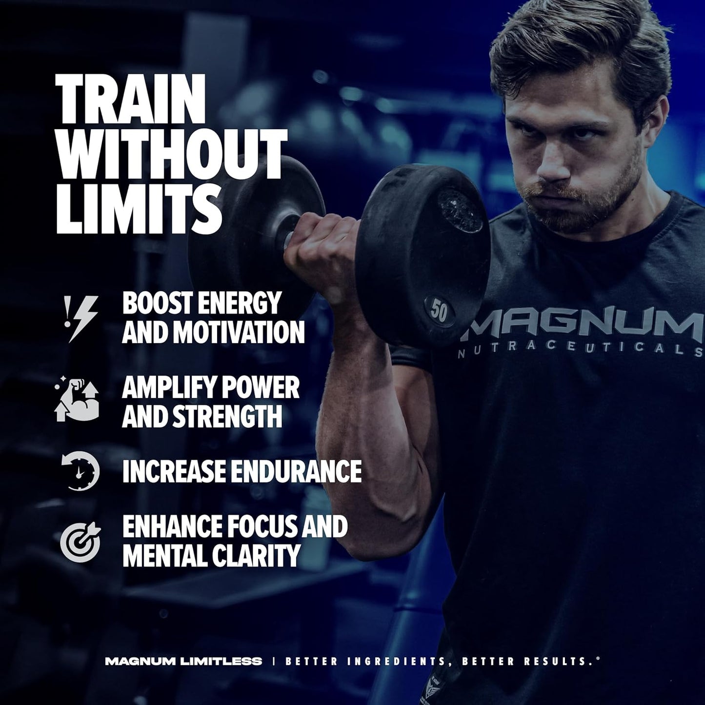504g LIMITLESS Magnum Pink Lemonade Muscle Workout Powder for Men and Women - Supports Increased Energy, Focus, & Endurance