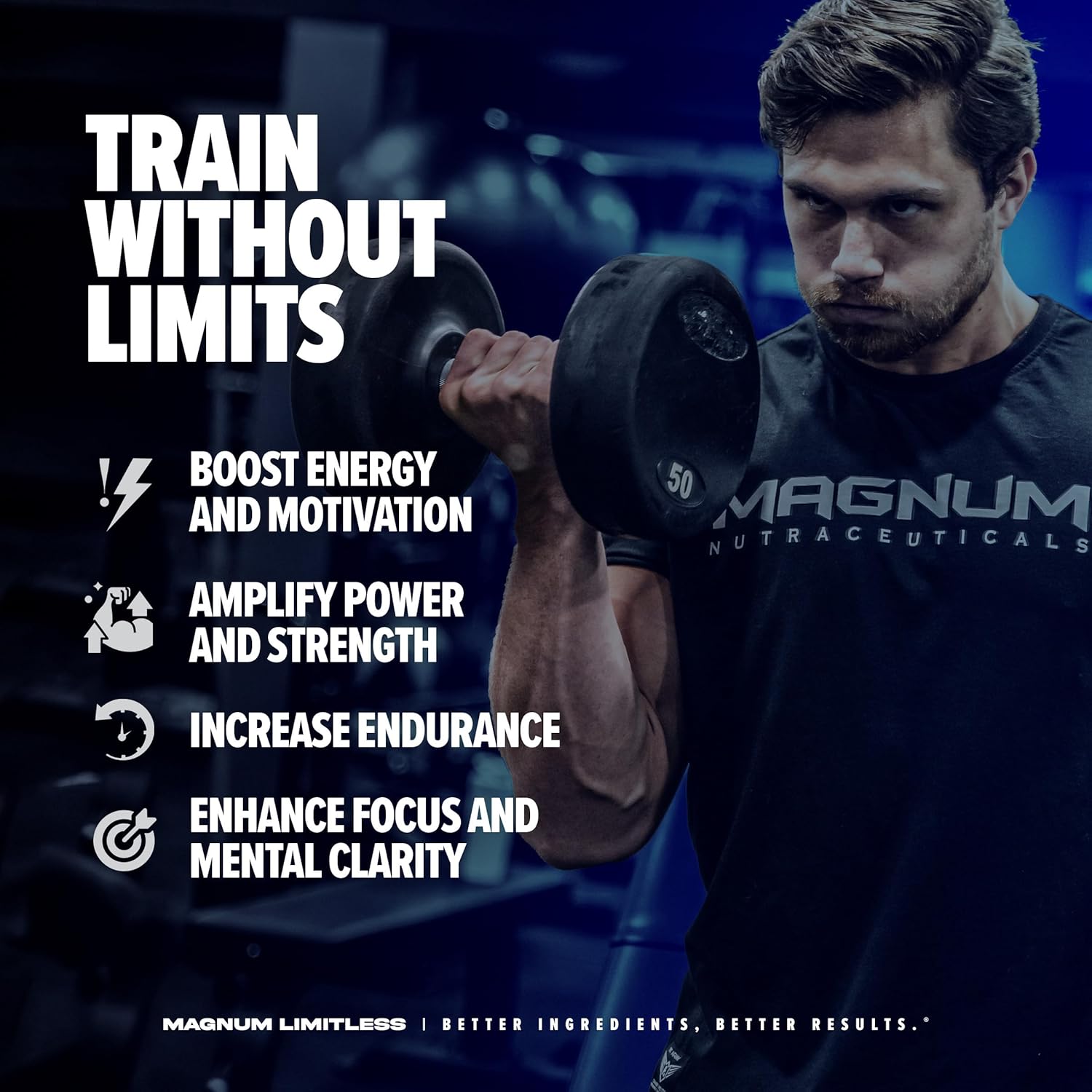 504g LIMITLESS Magnum Pink Lemonade Muscle Workout Powder for Men and Women - Supports Increased Energy, Focus, & Endurance