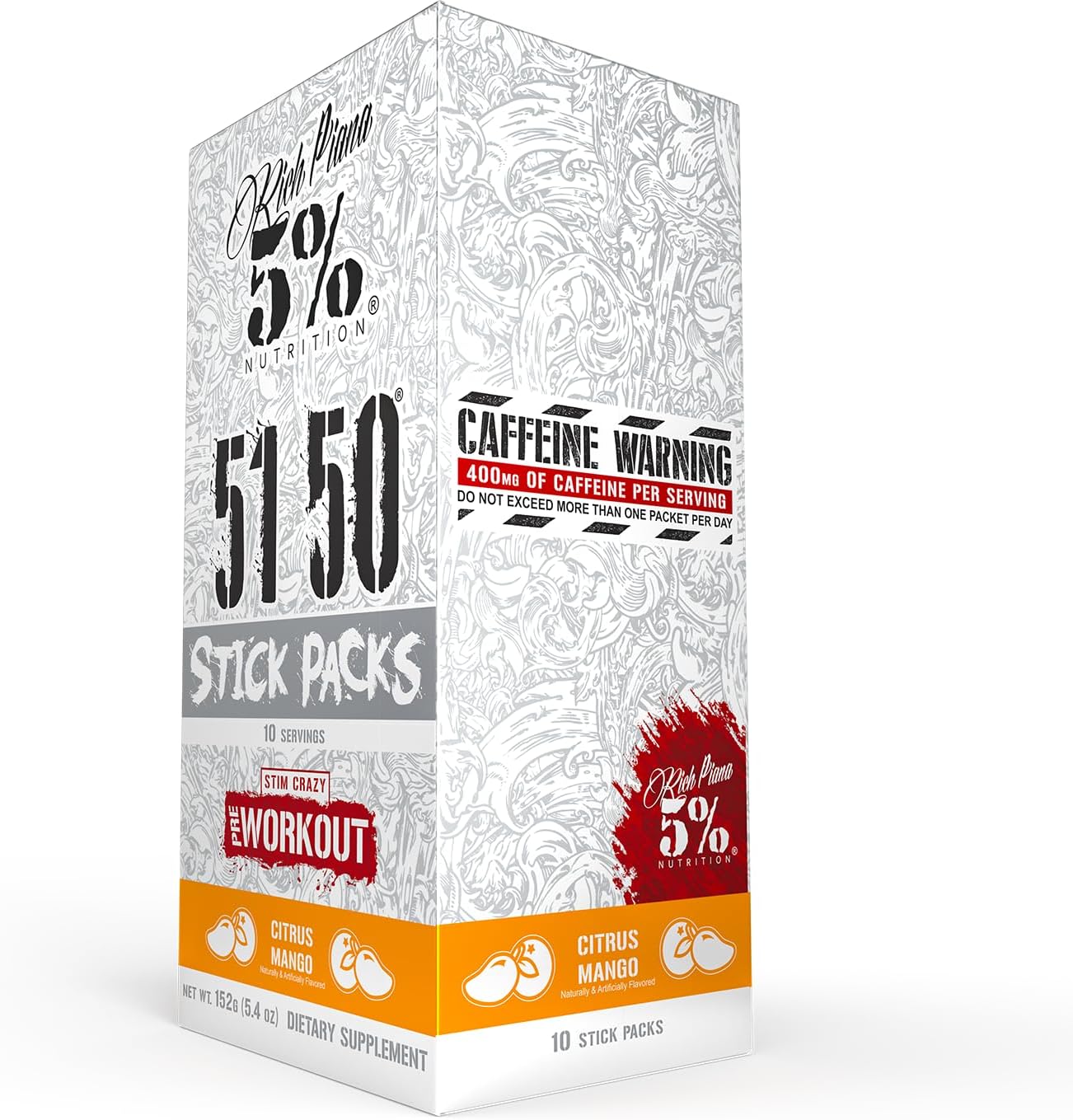 5150 High Stim Pre-Workout Powder Packets - Extreme Energy & Focus (10 Count)