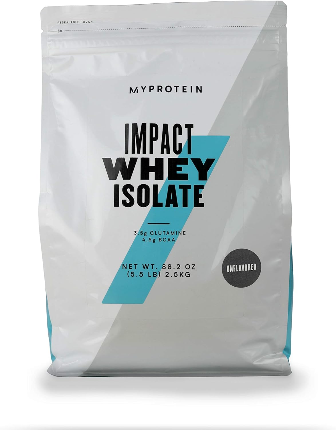 5.5 Lbs Impact Whey Protein Isolate - Unflavored, 81 Servings, 25g Protein, 3.5g Glutamine, 6g BCAA