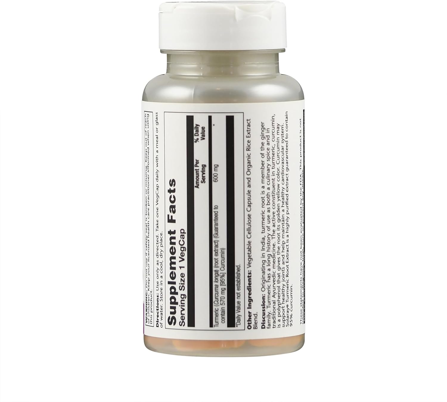 570 mg Turmeric Root Extract Capsules with 95% Curcumin for Heart and Joint Health - Lab Verified - 60 VegCaps (30-Day Supply)