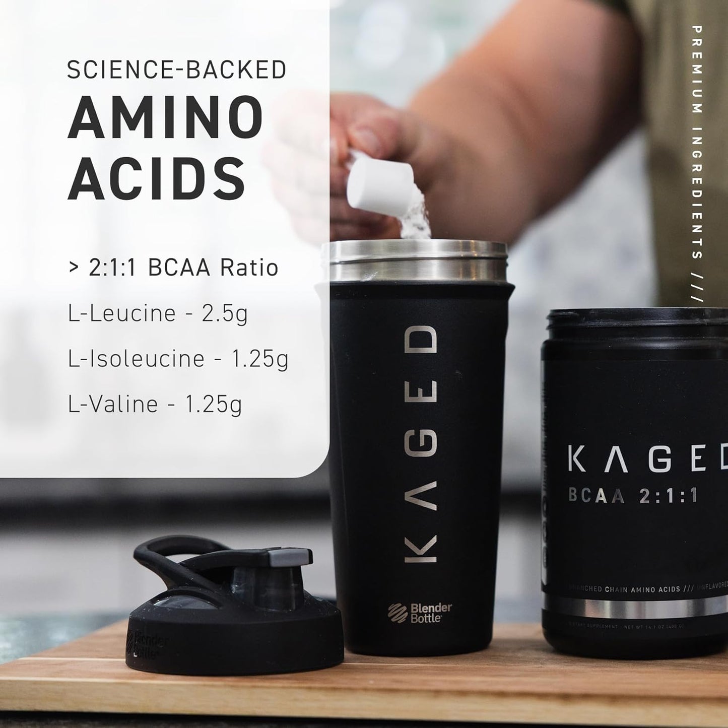 5g Fermented Plant Based BCAA Powder, Vegan-Friendly Amino Acid Supplement, Unflavored, 72 Servings for Men