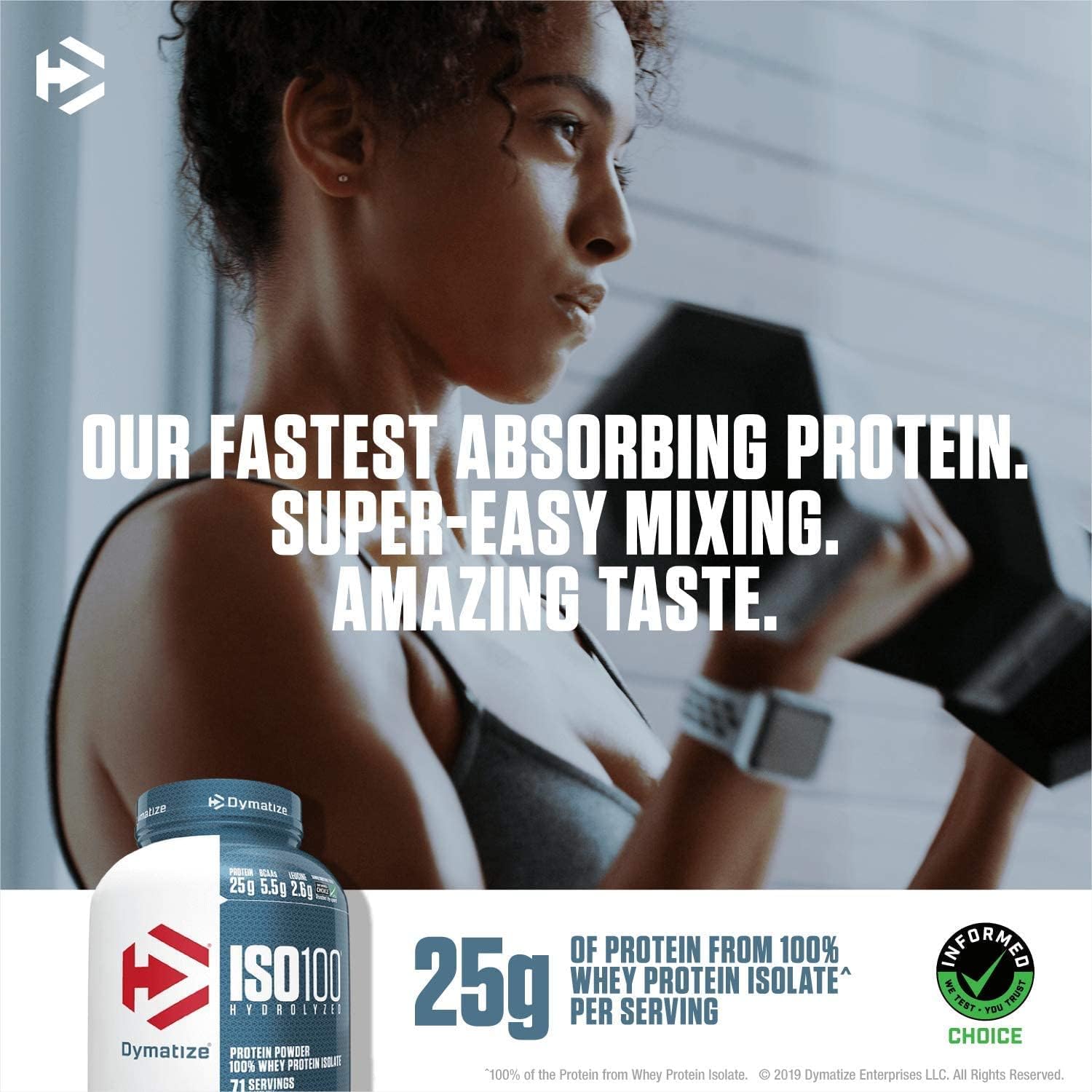 5lb Dymatize ISO 100 Fudge Brownie Hydrolyzed Whey Protein Powder Isolate