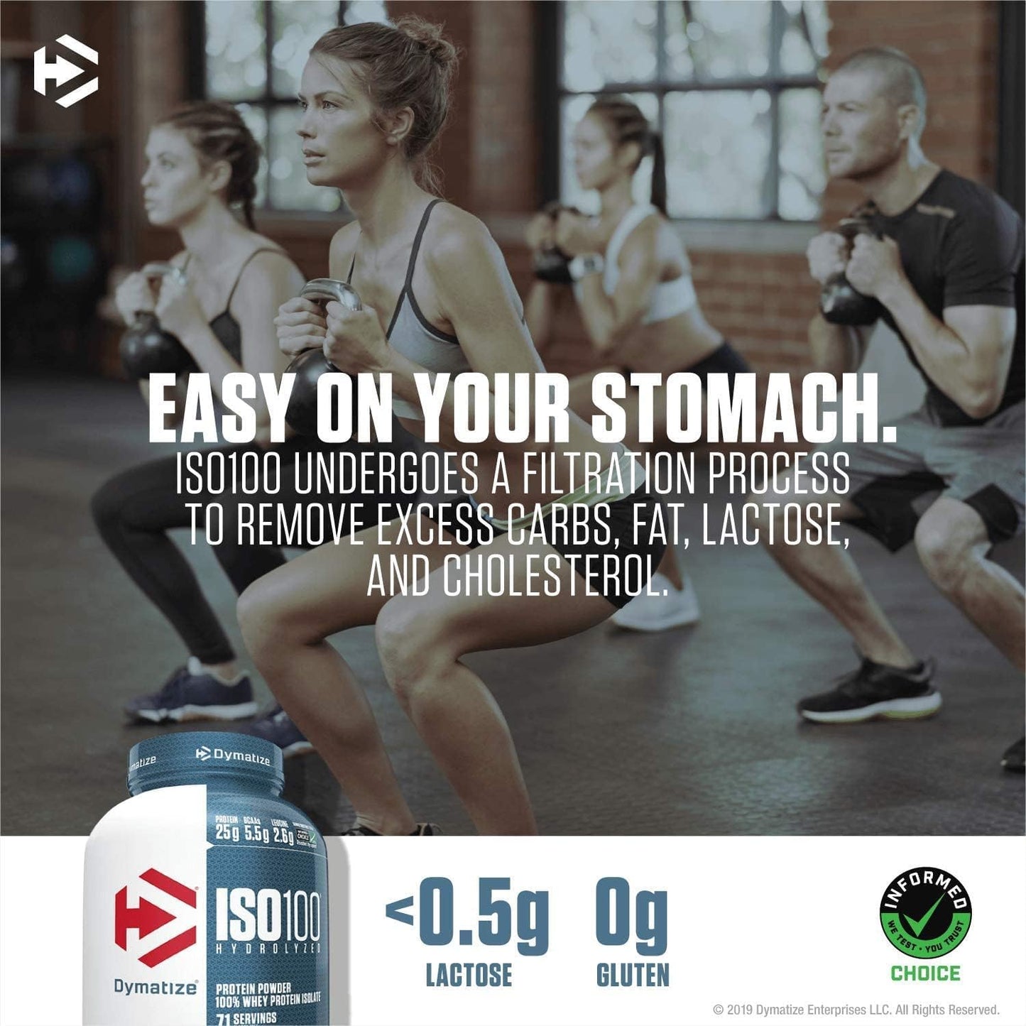 5lb Dymatize ISO 100 Fudge Brownie Hydrolyzed Whey Protein Powder Isolate