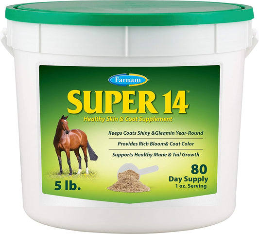 5lb Farnam Super 14 Horse Coat Supplement for Healthy Skin & Shiny Coats, 80-Day Supply