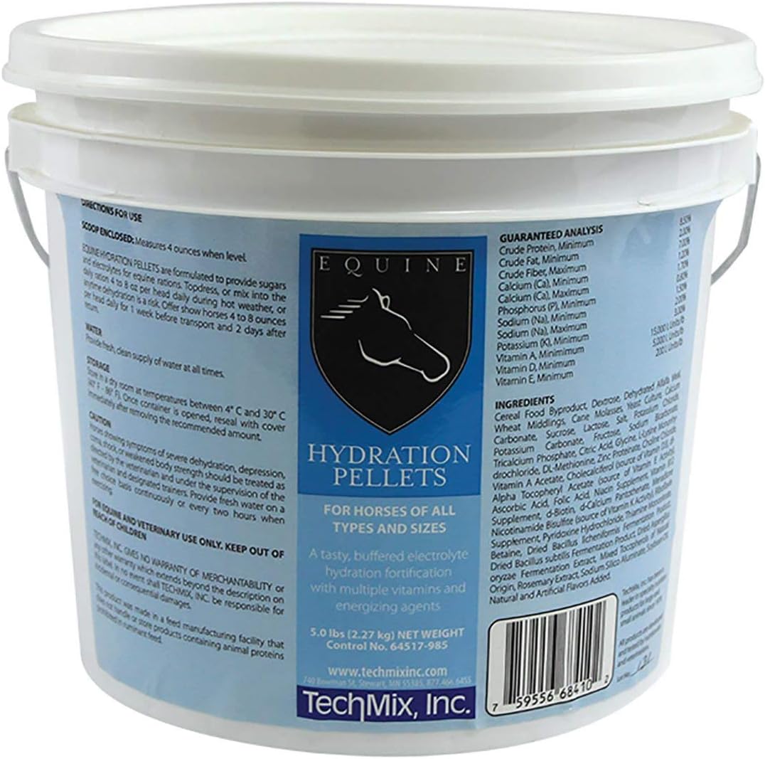 5lb KITMOUS Techmix Equine BlueLite Pellets - Electrolyte Supplement for Horses