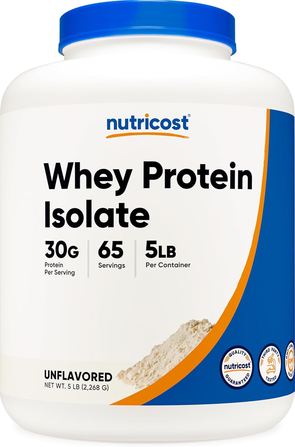 5LB Nutricost Unflavored Whey Protein Isolate Powder - High-Quality Protein Supplement