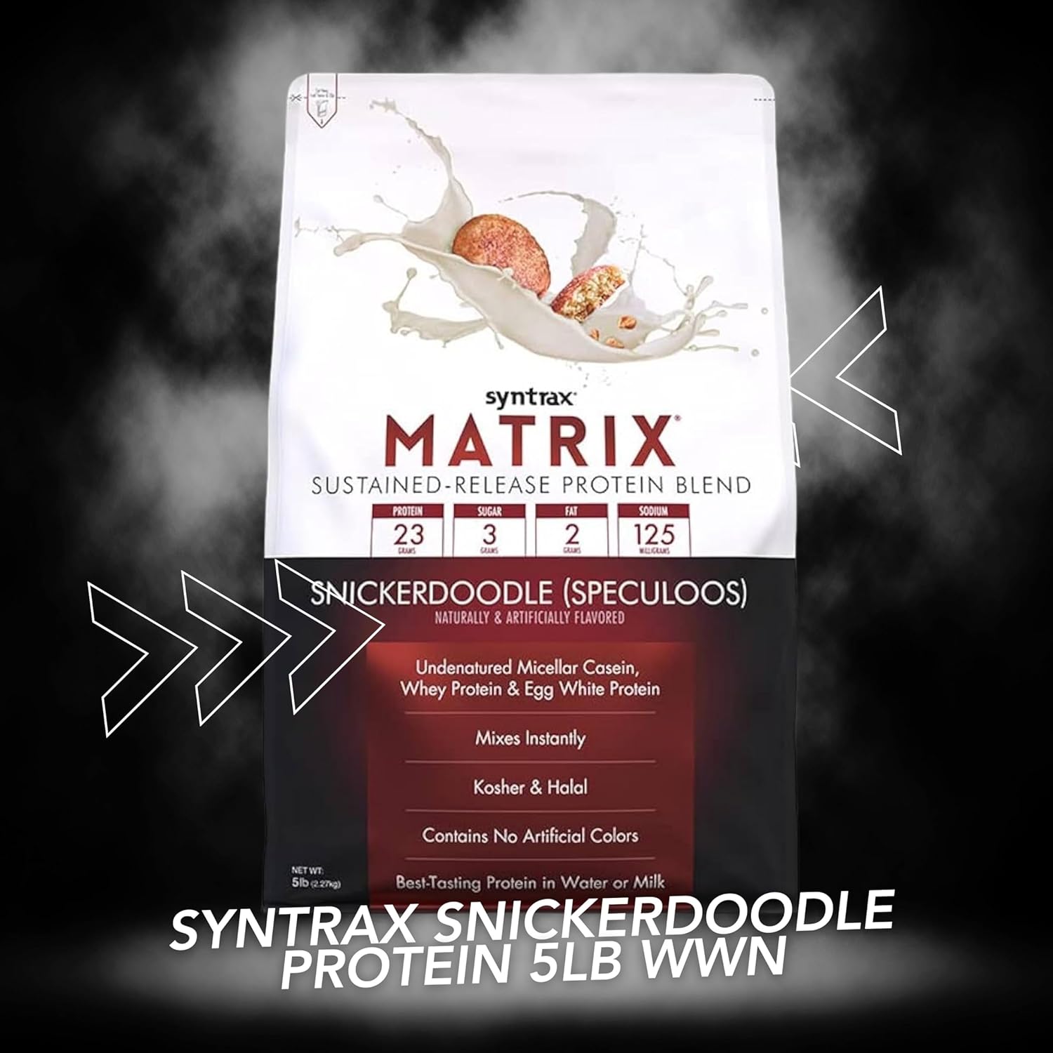5lb Snickerdoodle Protein Powder Bundle: Syntrax Matrix Casein & Whey Protein with Worldwide Nutrition Keychain