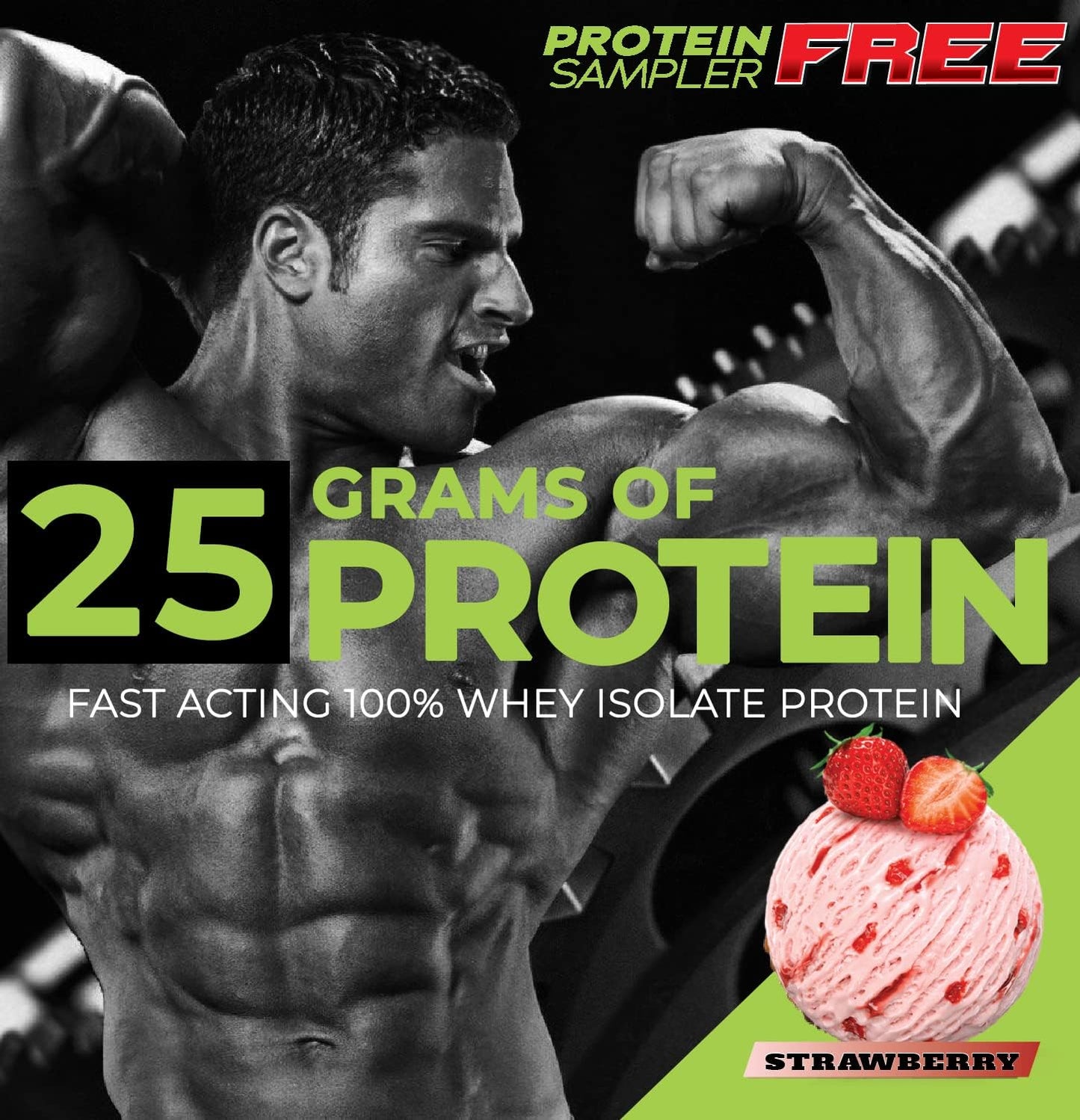 5LB Strawberry Whey Protein Isolate from THE HULK LAB - Non-GMO Isolate Protein Powder with Free Sampler on First Order
