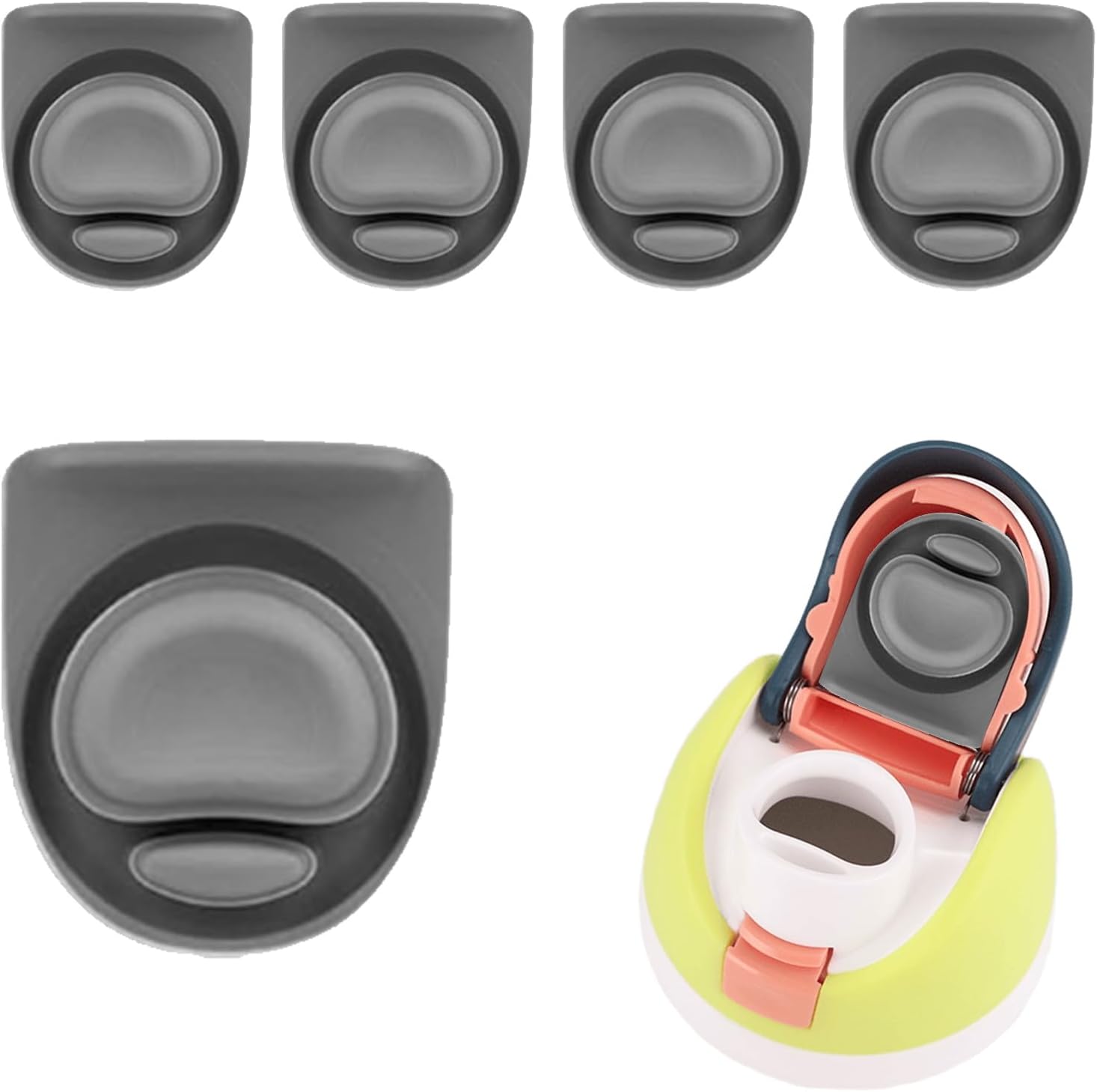 5PCS Gray BPA-Free Silicone Replacement Stopper Parts for Owala FreeSip Water Bottles