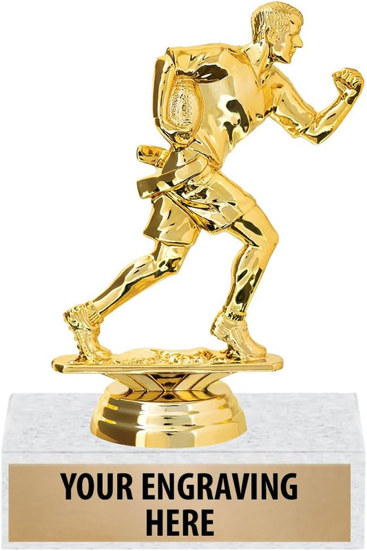 6" Gold Flag Football Trophies for Men - Crown Awards Male Football Trophy