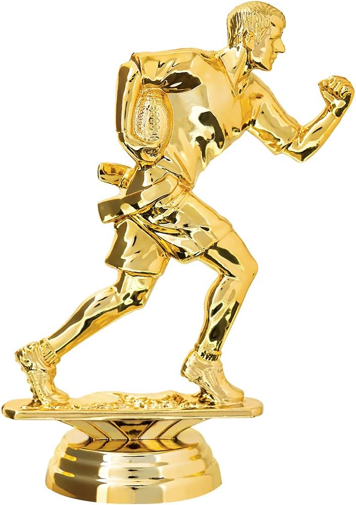 6" Gold Flag Football Trophies for Men - Crown Awards Male Football Trophy