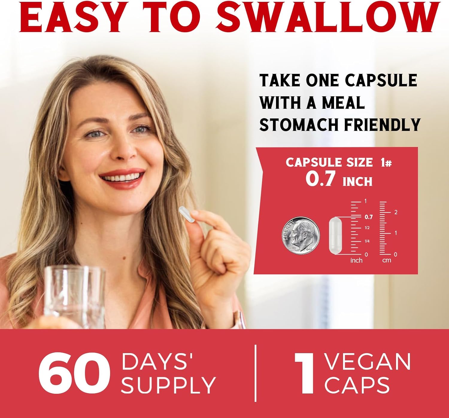 6-in-1 Magnesium Complex & Iron Supplement for Women & Men - 65mg Carbonyl Iron, 250mg Vitamin C, B6, B12, Folate