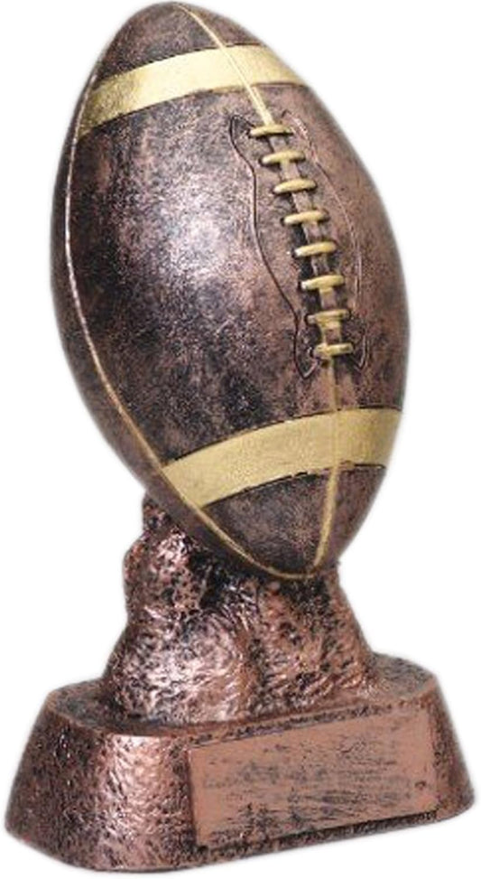 6 Inch Tall Football Bronze Finished Trophy with Engraved Plate - FFL Gridiron Award by Decade Awards