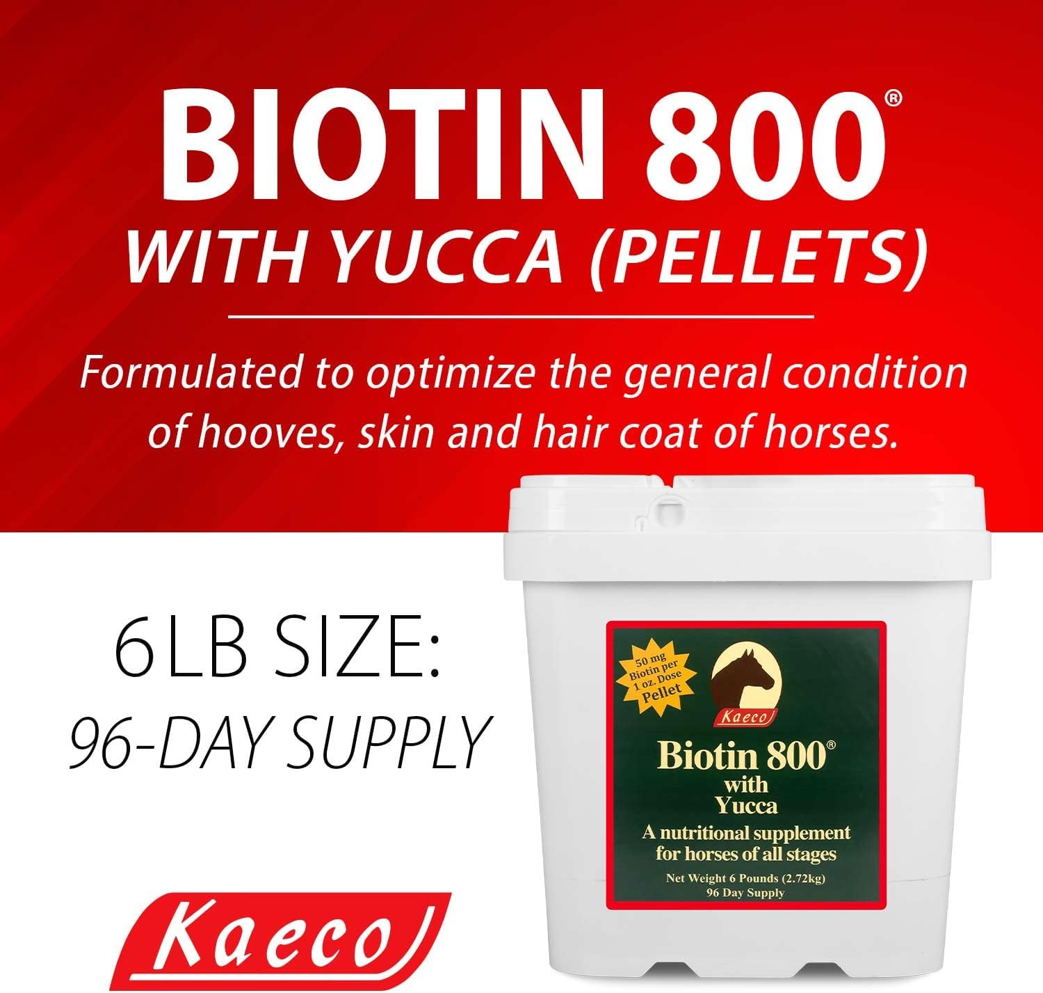 6 lb RJ Matthews Biotin 800 Pellets for Horse Hoof Health and Coat Shine