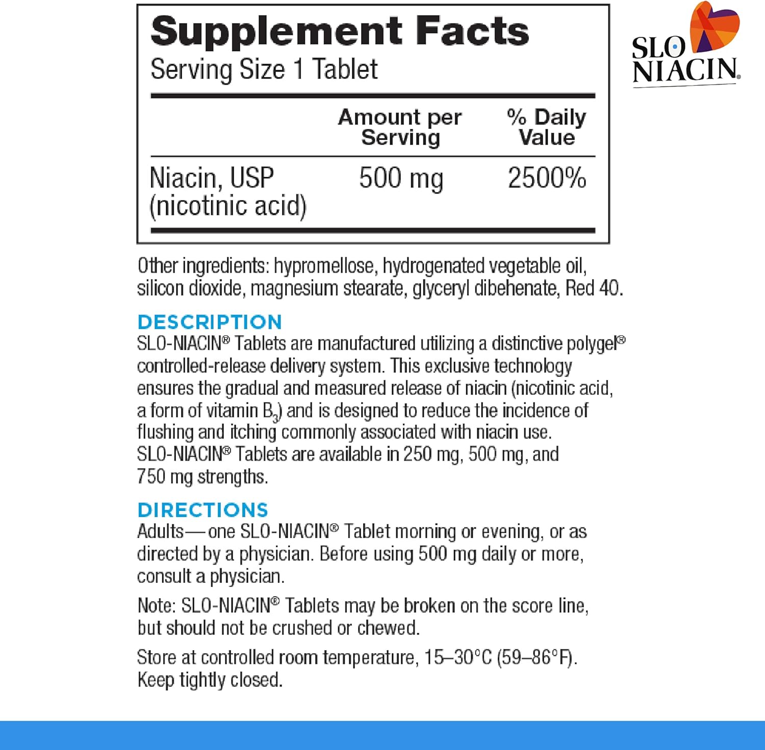 6-Pack Kinara Slo Niacin 500mg Flush Free Capsules/Tablets for Heart, Energy, Circulation - 100 Pills, Vitamin B3 Supplement