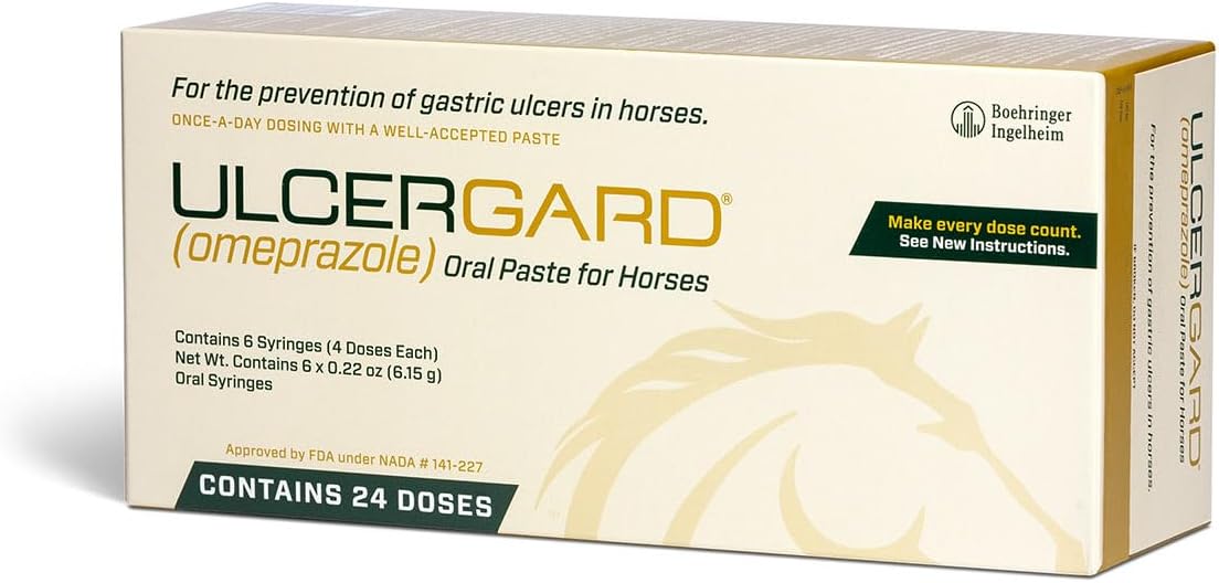 6 Pack Merial Ulcergard Omeprazole Oral Paste Syringe for Horses - 13.68 Gm