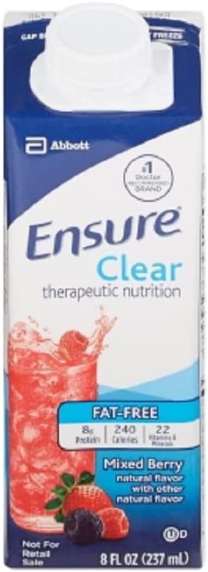 6 Pack of Ensure Clear Mixed Berry Oral Supplement 8 oz - Recloseable Carton