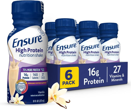 6 Pack of High Protein Vanilla Nutrition Shakes for Balanced Nutrition