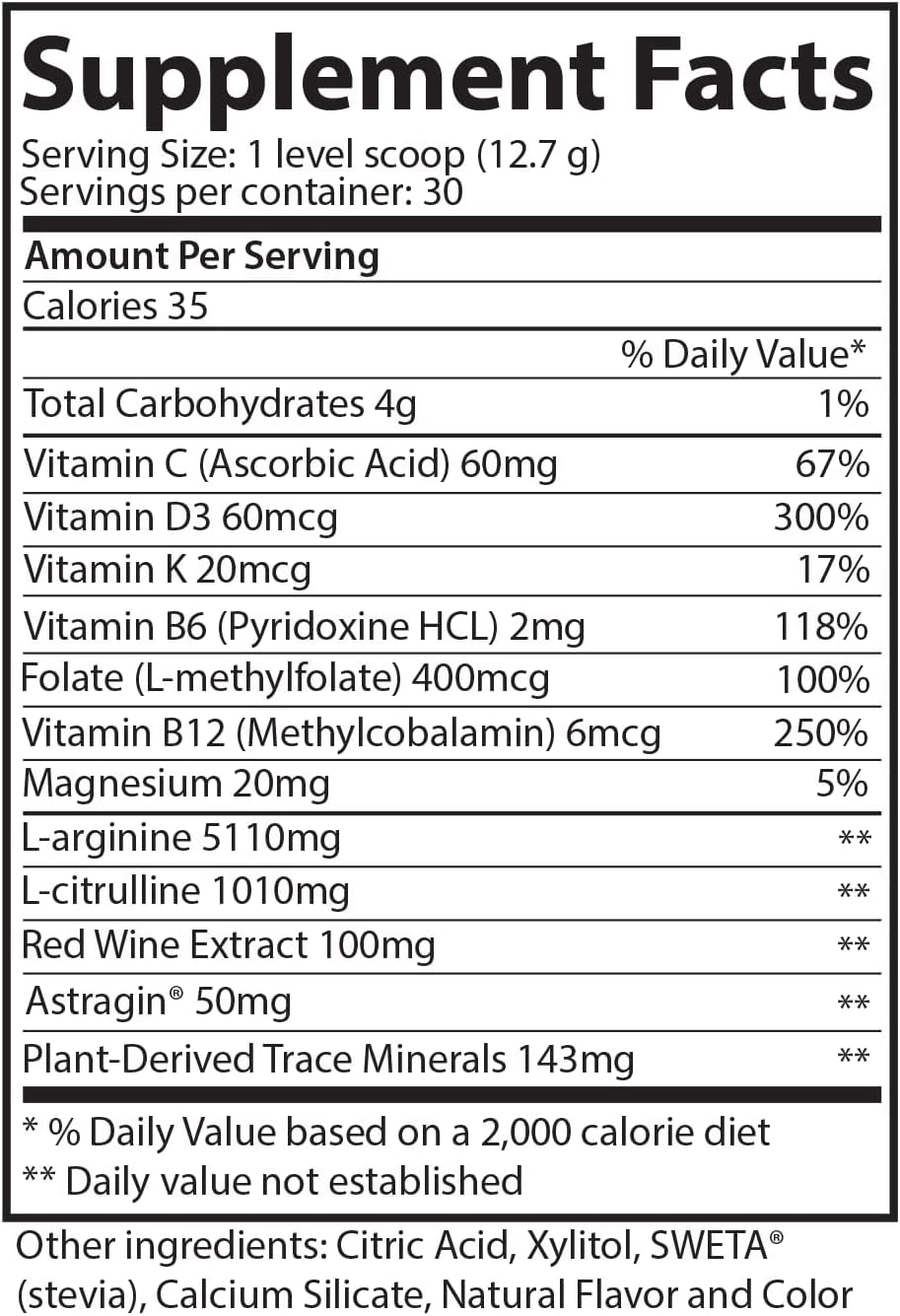 6-Pack of L-arginine Plus Raspberry: Natural Heart Health Supplement for Better Cholesterol and Energy