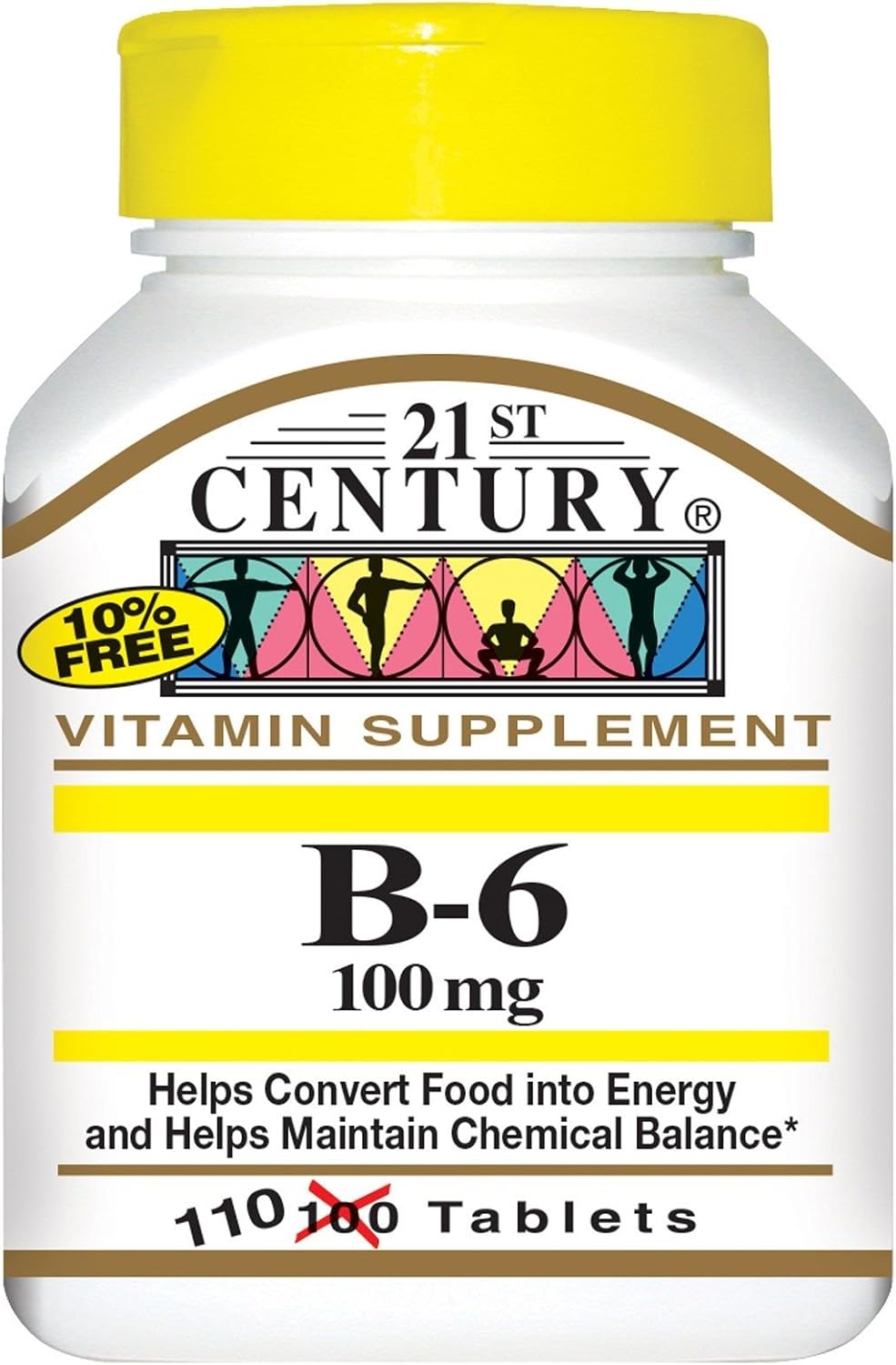 6 Packs of 21st Century B-6 100 mg Tablets - Total 660 Tablets