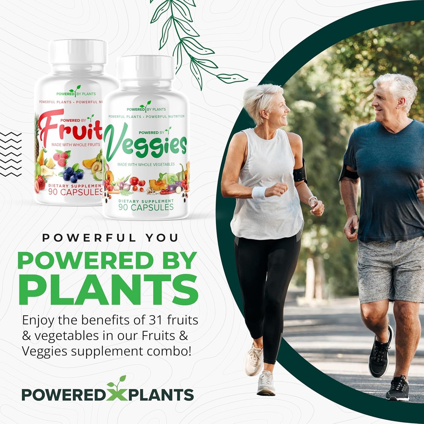 6 Packs of 90 Capsules Powered by Plants Fruits & Veggies - Natural Superfood with Vitamins & Minerals - Adult Fruit & Vegetable Supplements