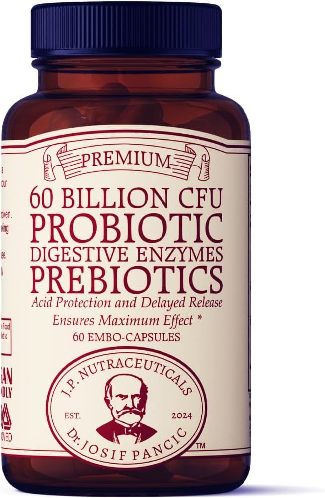 60 Billion CFU Probiotic & Prebiotic Supplement with Digestive Enzymes - 60 Day Supply