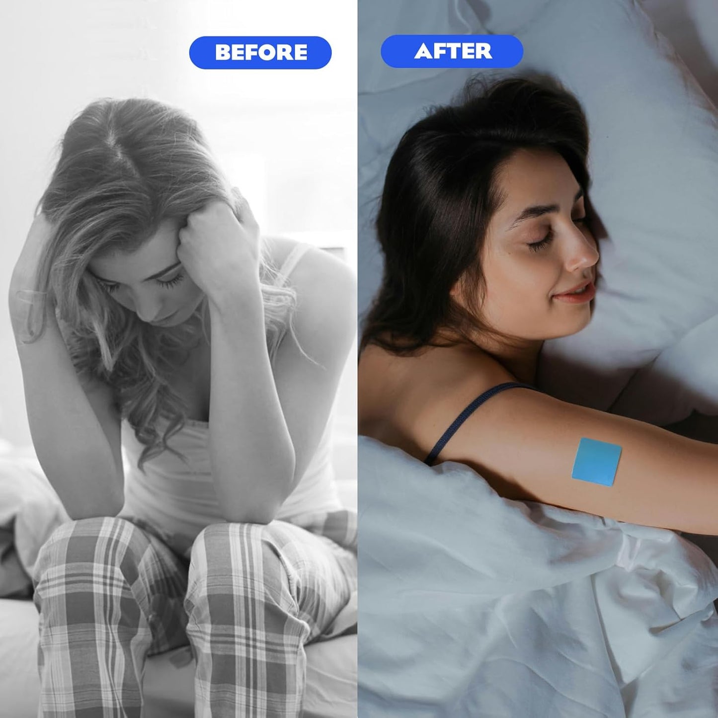 60 Blue Bell Sleep Patches for Adults - Natural Plant Ingredients, Skin-Friendly & Long-Lasting All Night Relief