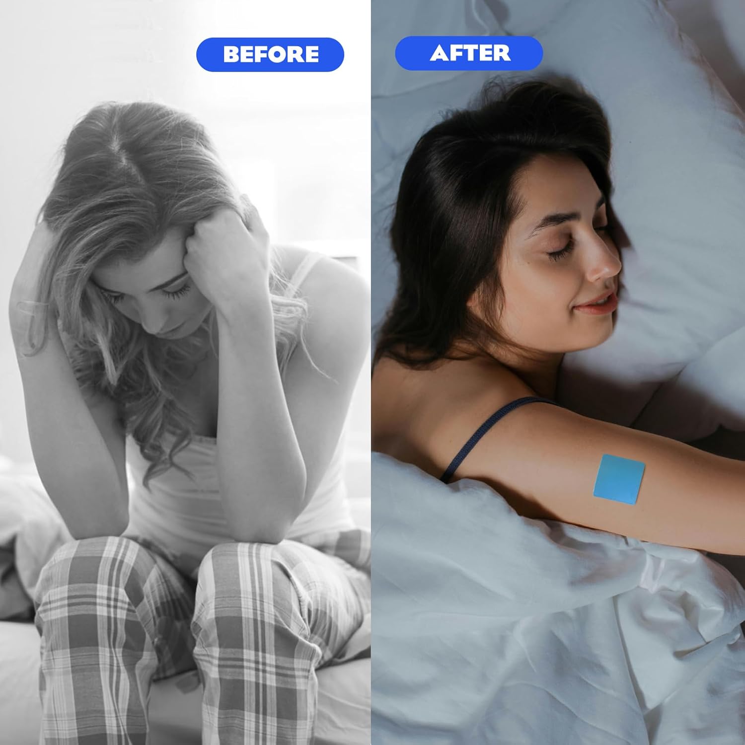 60 Blue Bell Sleep Patches for Adults - Natural Plant Ingredients, Skin-Friendly & Long-Lasting All Night Relief